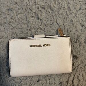 Michael Kors Cream Wallet with Gold Logo